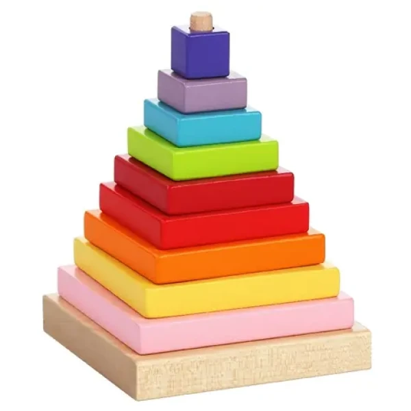 CUBIKA 13357 Barevná pyramida - dřevěná skládačka