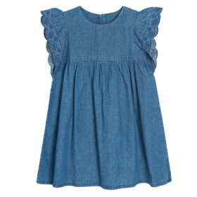 Džínové šaty s krátkým rukávem- modré - 104 DENIM