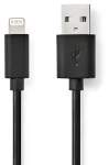 Nedis černá / Datový kabel / USB-A (M) - Lightning (M) / USB 2.0 / 480 Mbps / 1 m (CCGB39300BK10)