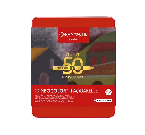 Caran d´Ache Caran d´Ache, 7500.919, Neocolor II, akvarelové pastely, limitovaná edice 50-years, Dark, 10 ks