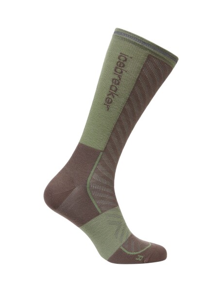 Pánské merino ponožky ICEBREAKER Mens Run+ Ultralight Crew, Porcini/Lichen velikost: 39-41,5 (S)