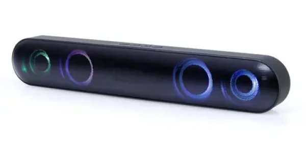 Gembird SPKBT-BAR400L černá / Soundbar / Bluetooth 5.0 / LED podsvícení / 2x5W / microSD (SPKBT-BAR400L)