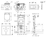 GEBERIT - Duofix Set předstěnové instalace, klozetu Tesi a sedátka softclose, tlačítko Sigma30, matný chrom/chrom SANI11CD2114