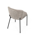 Židle jídelní, lanýžová látka, černé kovové nohy.