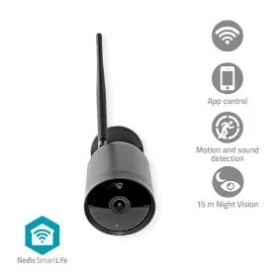 Nedis WIFICO40CBK / Venkovní kamera / 1920 x 1080 / Wi-Fi / microSD / IP65 / Android iOS / SmartLife (WIFICO40CBK)