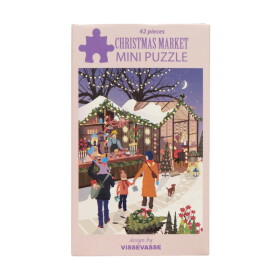 ViSSEVASSE Mini Puzzle Christmas Market 42 dílků, růžová barva, papír