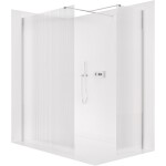 CERANO Sprchová zástěna Walk-in Onyx T L/P - 8 mm - hranatá vzpěra - chrom, rýhované sklo - 120x80x200 cm