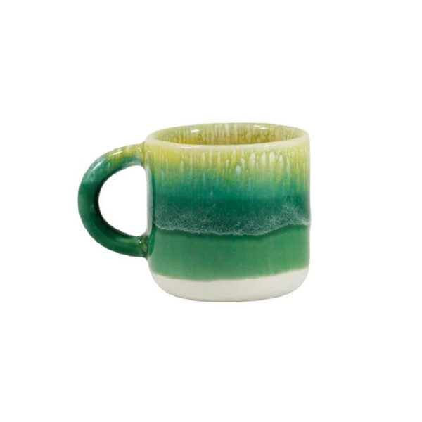 Studio Arhoj Porcelánový hrnek Banana Leaf 70 ml, zelená barva, žlutá barva, porcelán