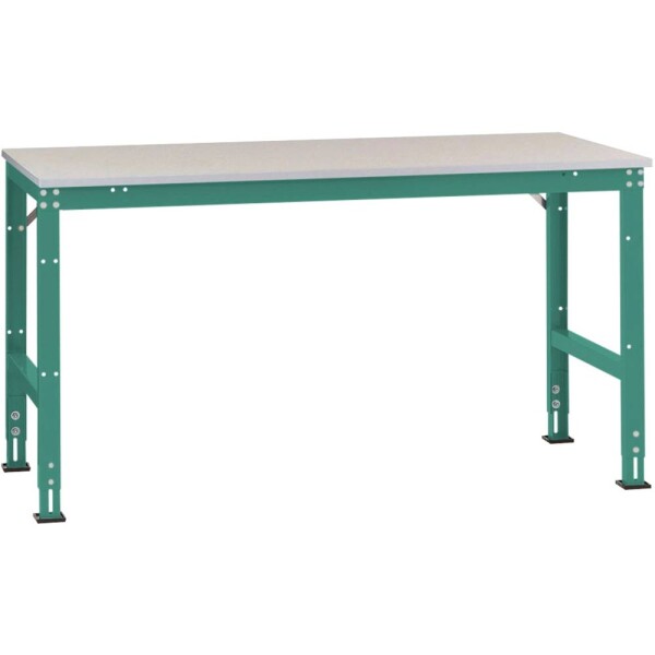 Manuflex AU6084.0001 Pracovní Přístavný stůl Univerzální standardní samořeznými krytina deska, Šxhxv = 1750 x 800 x 760-870 mm šedá, zelená