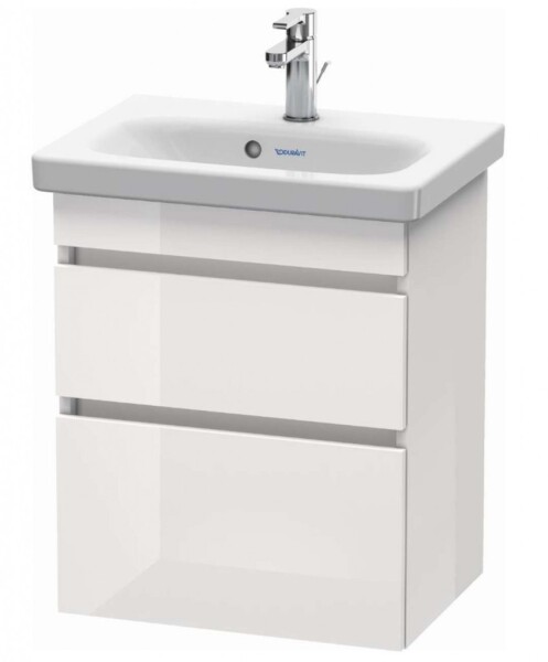 DURAVIT - DuraStyle Umyvadlová skříňka Compact, 61x50x37 cm, 2 zásuvky, lesklá bílá DS640302222