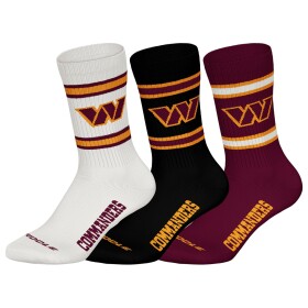 Pánské ponožky Washington Commanders NFL Team Set Crew (3 páry) Velikost: 43–46