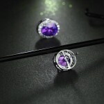 Náušnice Swarovski Elements Sophie Ametyst, Fialová