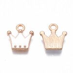 Kovový přívěsek - korunka - různé varianty - 11,5 × 10,5 mm - 1 ks Barva: Růžová