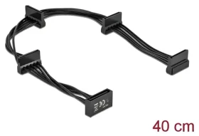 Delock 0,4 m / Napájecí kabel SATA / SATA 15-pin 4x SATA 15-pin / černý (60395)