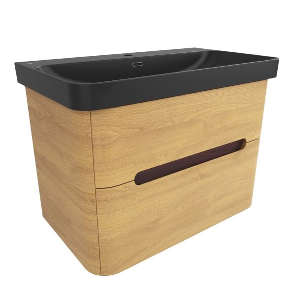Koupelnová skříňka s umyvadlem SAT Fusion 77,5x53x45 cm dub medový mat SATFUSION280DMBKM SATFUSION280DMBKM