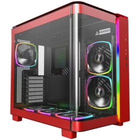 Montech KING 95 PRO červená / ATX / 2x USB-A / 1x USB-C / 2x 140mm + 4x 120mm / bez zdroje / průhledná bočnice (KING95PROR)