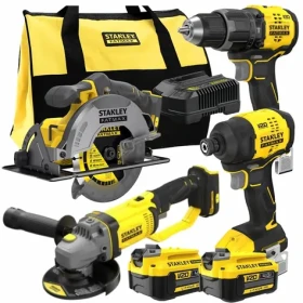 Stanley SFMCK459M2S žlutá / Sada aku nářadí / SFMCG400, SFMCS500, SFMCF800 / 4x18V / 2x 4Ah (SFMCK459M2S-QW)
