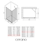 CERANO - Sprchový kout Antelo L/P - 6 mm - chrom, transparentní sklo - 120x60x190 - otočný CER-8050BD138