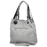 Módní dámská koženková kabelka na rameno Žanet, světle šedá