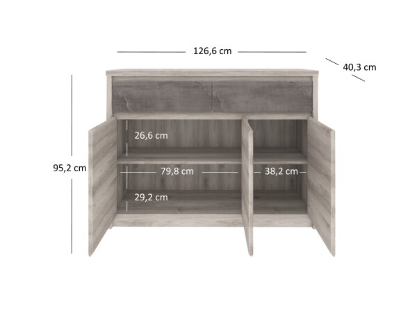 ARTEN (NANO Systems s.r.o.) Komoda JAZZ-3D2S (Kaštan nairobi/onyx) KOMODA-JAZZ-3D2S