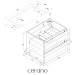 CERANO - Koupelnová skříňka Carole + deska pod umyvadlo Navira Pro - 36 mm - dub medový - 70x51,6x46 CER-668351