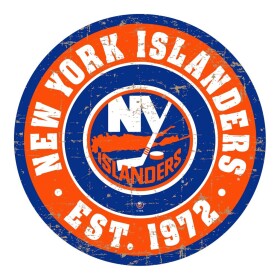 Mustang Cedule New York Islanders NHL 22" Round Distressed Logo