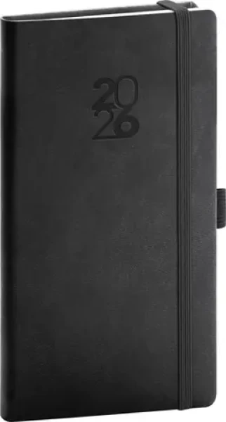 NOTIQUE Kapesní diář Aprint Top 2026 černý / 9 x 15.5 cm (PGD-KAPAT-6001)