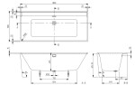 VILLEROY & BOCH - Collaro Vana 180x80 cm s panelem, odtokovou a přepadovou soupravou, bílá UBA180COR9CR00VD01