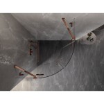 MEXEN/S - Lunar sprchový kout čtvrtkruh křídlový 70 x 70, transparent, růžové zlato 833-070L-070P-60-00