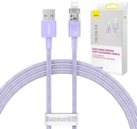 Baseus CATS010005 Rychlonabíjecí kabel USB-A na Lightning Explorer Series 1 m 2.4A fialová (CATS010005)