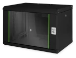 Digitus Unique černá / Nástěnný rack / 7U / 420x600x450 mm / skleněné dveře / IP20 (DN-19 07-U-SW)