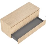 MEXEN/S - Rivel koupelnová skříňka pod umyvadlo 120 cm s deskou, 2 zásuvky, reliéf , dub 91A20-12047-2-BFFC81