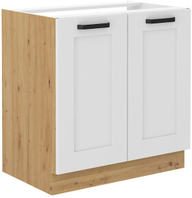 Spodní skříňka pod dřez Luna 80 ZL 2F BB Barva korpusu: Dub artisan, Barva dvířek: Bílá