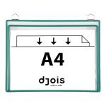 Djois velkokapacitní rámeček s kapsou a dvěma očky, A4, zelený, 5 ks
