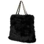 Módní dámská plyšová kabelka do ruky Lilith, černá
