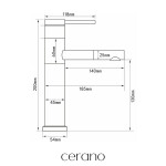 CERANO - Umyvadlová stojánková baterie Tiziana - otočná - nízká - černá matná CER-428728