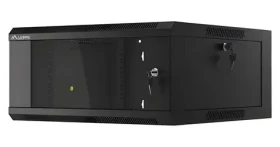 Lanberg WFFA 4U černá / Nástěnný rozvaděč / 19" / 570×600 mm / skleněné dveře / rychlá montáž (WFFA-5604-10B)