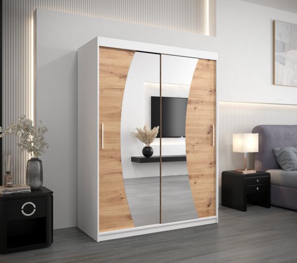 Šatní skříň Abi W0 Barva korpusu: Bílá, Rozměry: 150 cm, Dveře: Dub artisan
