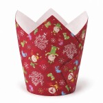 Dortisimo Košíčky na muffiny Tulip červené s vánočními zvířátky (12 ks)