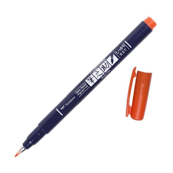 Tombow Fudenosuke Hard štětcový fix oranžový