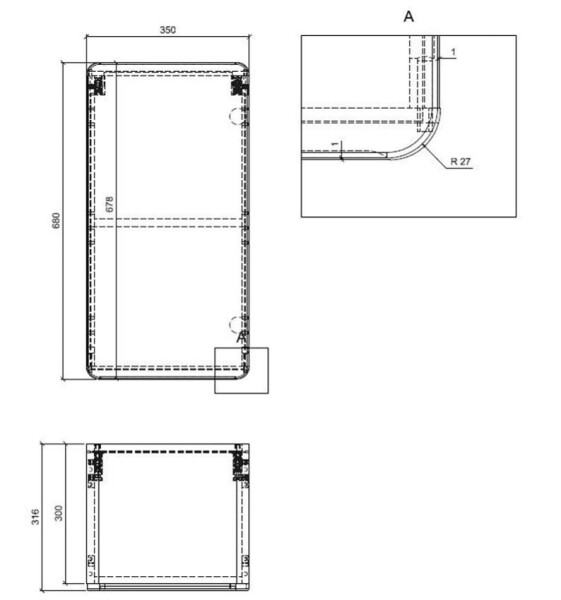 COMAD - Boční skříňka 35cm 1 dvířka ARUBA COSMOS 5907611647349