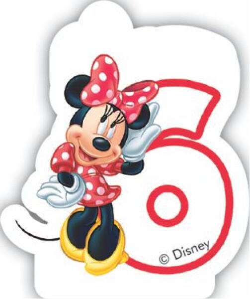 Procos Minnie dortová svíčka bílá s bílým číslem 6 Procos Minnie dortová svíčka bílá s bílým číslem 6