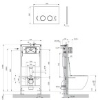OMNIRES - Set: STRONGFRAME podomítkový rám + STEEL-R45 splachovací tlačítko, měď broušená STFWC1R45-RCPB