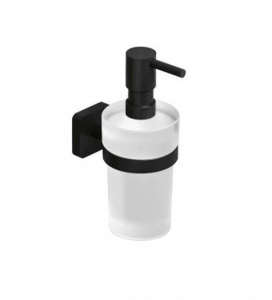 KLUDI - Vela S Dávkovač mýdla s držákem, sklo/matná černá 2597639