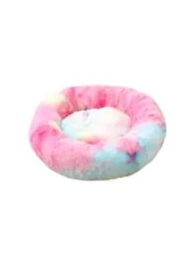 AnimALL Pelíšek plyš kulatý duhový 40 cm (111360)