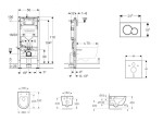 GEBERIT - Duofix Set předstěnové instalace, klozetu Oudee a sedátka softclose, tlačítko Sigma01, černá SANI11CA5133B