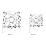 Stříbrné náušnice Ledová růže s čirým krystalem 6/8 mm, Bílá/čirá 8 mm