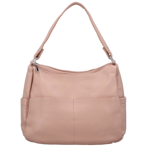 Stylová dámská koženková kabelka na rameno Irenea, růžová