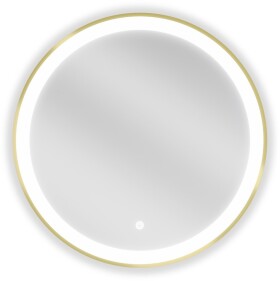 MEXEN - Esso zrcadlo s osvětlením 60 cm, LED 6000K zlatý rám 9825-060-060-611-50