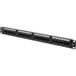 Intellinet 24-Port Cat6a Patchpanel geschirmt 1HE Kabeleinführung 90° abgewinkelt schwarz 24 portů patch panel 483 mm (1